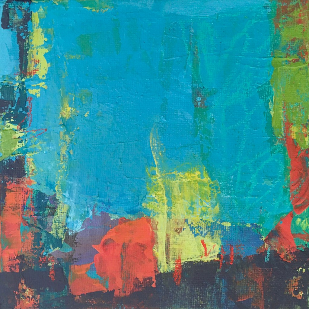 colour at play #1, 8”x8” in black frame, $115